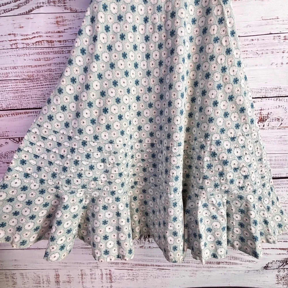 Handmade‎ Vintage Floral Sleeveless Dress Kids 10 Blue Pink Cottagecore Retro